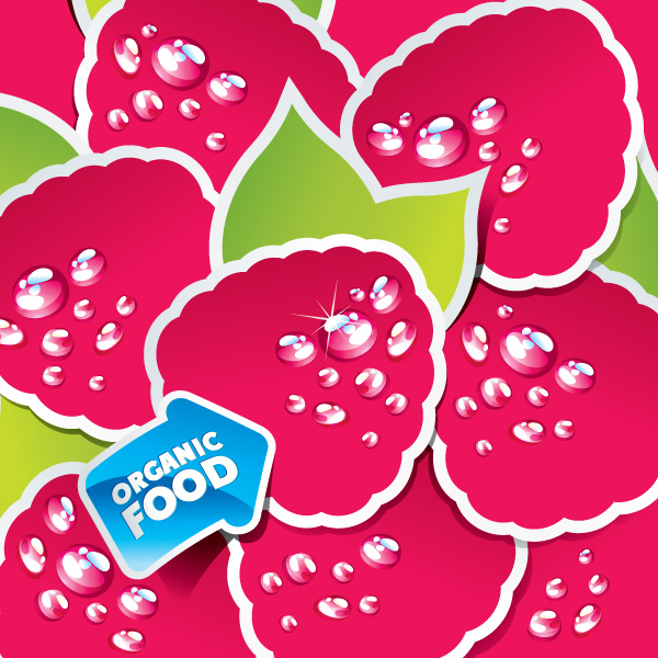 free vector Vector lovely fruit stickers